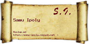 Samu Ipoly névjegykártya